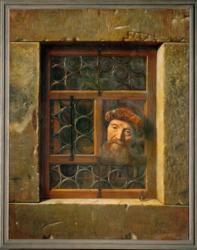 Hombre en la ventana de Samuel van Hoogstraaten