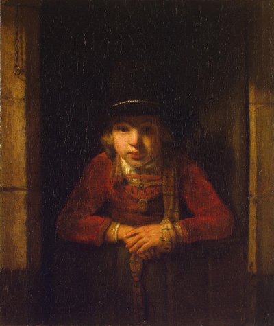 Niño mirando por la ventana, c.1647 de Samuel van Hoogstraten
