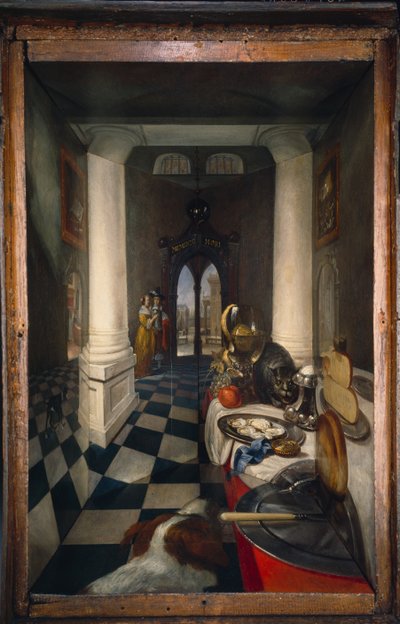 Caja en perspectiva de un interior holandés de Samuel van Hoogstraten