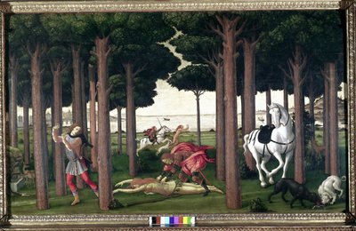 Del Decamerón de Boccaccio; Historias de Nastagio degli Onesti (segundo episodio) de Sandro (1444/5 1510) Botticelli
