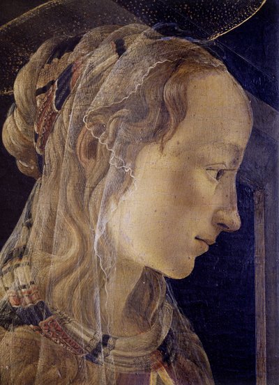 Retablo de San Ambrosio (Saint Ambrose) o Retable des Convers. Detalle de Santa Catalina de Alejandría. Pintura de Alessandro di Mariano dei Filipepi, conocido como Sandro Botticelli (1445-1510). Témpera sobre lienzo de Sandro Botticelli