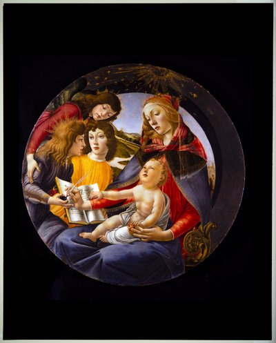 Virgen con el Niño y tres ángeles, también llamada Virgen del Magníficat (panel) de Sandro (1444/5 1510) Botticelli