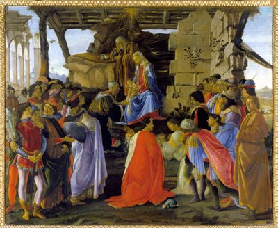 Adoración de los Magos, representación de los miembros de la familia Medici de Sandro Botticelli