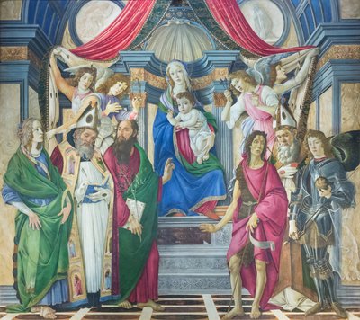 La Virgen y el Niño entronizados con santos de Sandro Botticelli