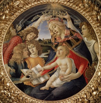 Madonna del Magnificat o Virgen con Niño y cinco ángeles de Sandro Botticelli