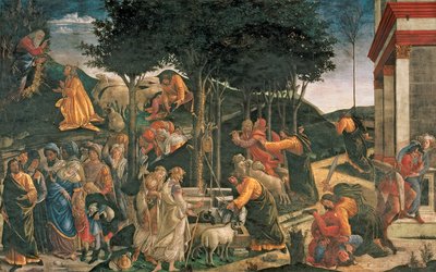 La Juventud de Moisés, en la Capilla Sixtina de Sandro Botticelli