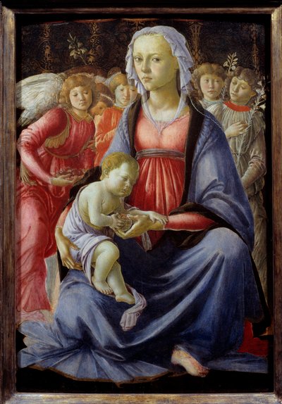 Virgen y Niño rodeados de cinco ángeles de Sandro Botticelli