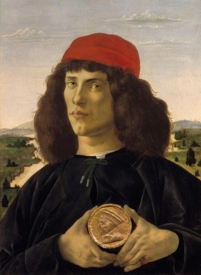 Retrato de un desconocido con la medalla de Cosimo de Sandro Botticelli