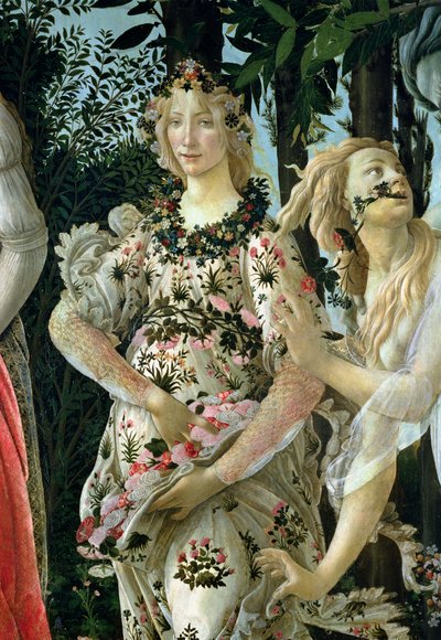 Detalle de Flora como la Hora de la Primavera de la Primavera de Sandro Botticelli