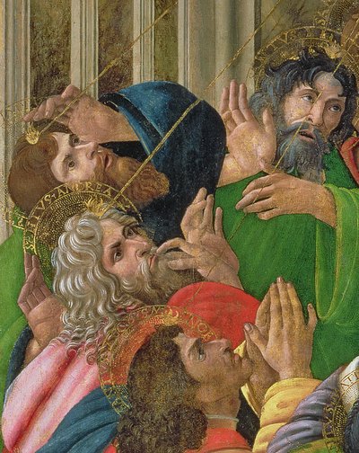 (detalle) La Venida del Espíritu Santo, 1495-1505 de Sandro Botticelli