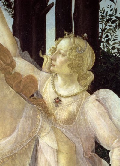 Detalle de una de las Tres Gracias de la Primavera de Sandro Botticelli