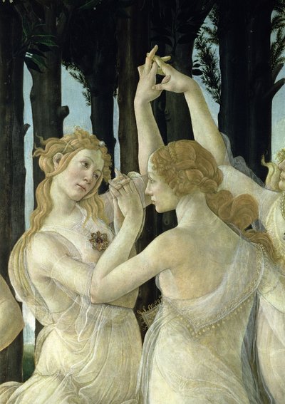 Detalle de dos de las Tres Gracias de la Primavera de Sandro Botticelli