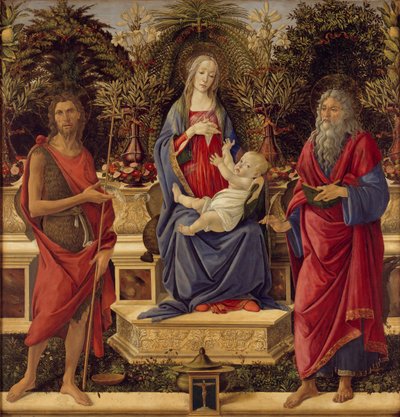Madonna entronizada con niño y santos, 1485 de Sandro Botticelli