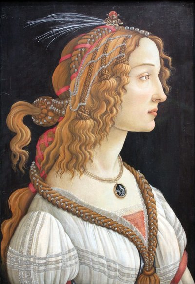 Retrato idealizado de una dama (Retrato de Simonetta Vespucci como ninfa) de Sandro Botticelli