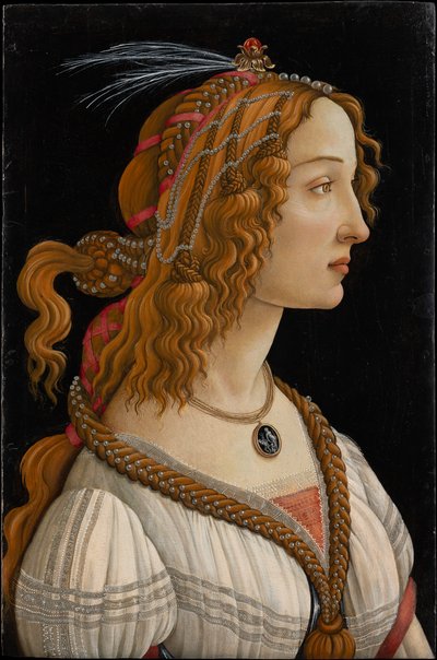 Retrato idealizado de una dama (Retrato de Simonetta Vespucci como ninfa) de Sandro Botticelli