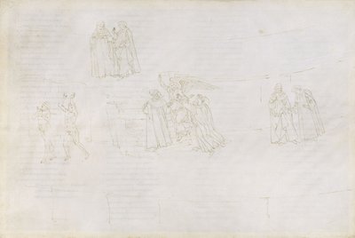 Ilustración de la Divina Comedia de Dante Alighieri Purgatorio 17, 1480-1490 de Sandro Botticelli