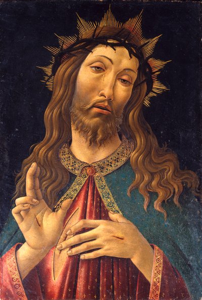 Italiano:  Vir dolorum (Cristo benedicente) Hombre de dolores de Sandro Botticelli