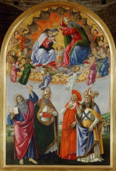 Coronación de María con cuatro santos de Sandro Botticelli