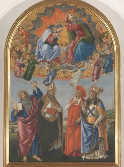 Coronación de María con cuatro santos de Sandro Botticelli