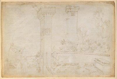 La Divina Comedia, Infierno VIII. Virgilio y Dante en el quinto círculo del infierno: los iracundos en el Estigia; ante las puertas de la ciudad de Dis de Sandro Botticelli