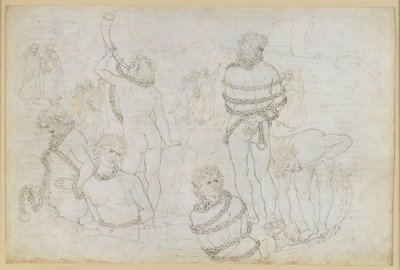 La Divina Comedia, Infierno XXXI. Octavo círculo del infierno (Malebolge): la batalla de los gigantes — Pozzo dei Giganti de Sandro Botticelli