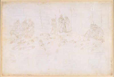 La Divina Comedia, Purgatorio XXI. Quinto círculo del Purgatorio: la penitencia de los avaros y los derrochadores; aparición de Estacio de Sandro Botticelli