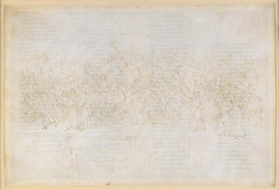 La Divina Comedia, Purgatorio XXVI. Séptimo círculo del Purgatorio: la penitencia de los lujuriosos; conversación de Dante con Guido Guinizelli de Sandro Botticelli