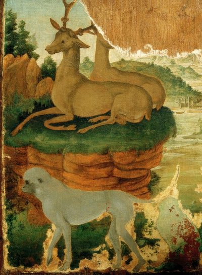 Paisaje con corzos y monos de Sandro Botticelli