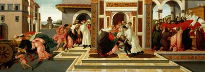Último milagro y la muerte de San Zenobio, c. 1500 de Sandro Botticelli