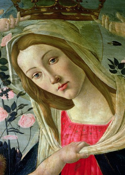 Madonna y Niño Coronados por Ángeles (detalle) de Sandro Botticelli