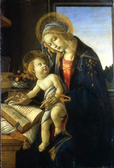 Madonna y el Niño, Madonna del Libro (1483) de Sandro Botticelli