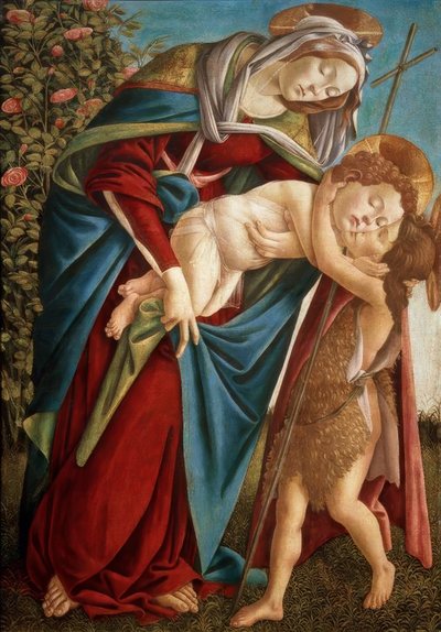 Madonna con niño y el joven Juan de Sandro Botticelli