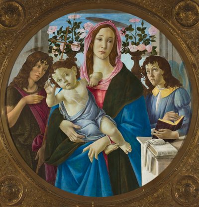 La Virgen con el Niño, San Juan Bautista y un ángel de Sandro Botticelli