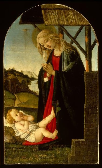 María adorando al niño de Sandro Botticelli
