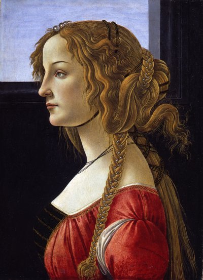 Retrato de perfil de una joven Simonetta Vespucci, ca. 1476 de Sandro Botticelli