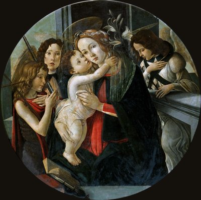 La Madonna y el Niño con San Juan y dos ángeles de Sandro Botticelli