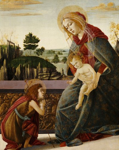 La Virgen y el Niño con el joven San Juan Bautista en un paisaje de Sandro Botticelli