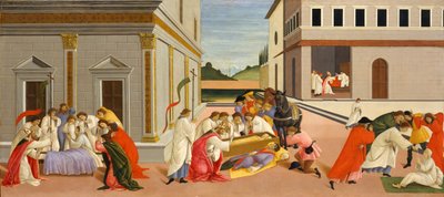 Tres milagros de San Zenobio, ca. 1500 de Sandro Botticelli