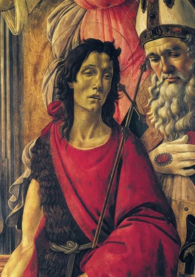 Madonna entronizada con el niño, ángeles y santos de Sandro Botticelli