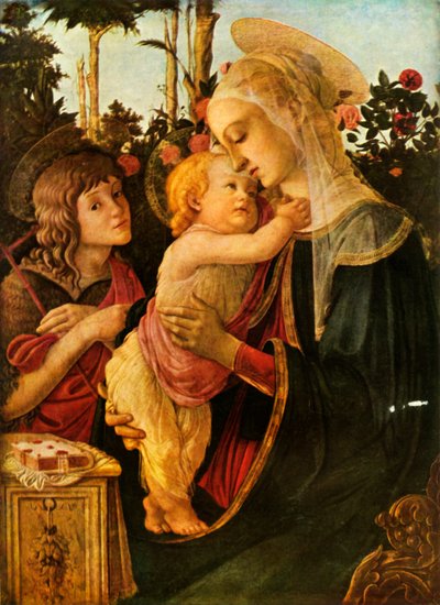 Virgen y Niño con San Juan Bautista joven, 1470-1475, 1937 de Sandro Botticelli