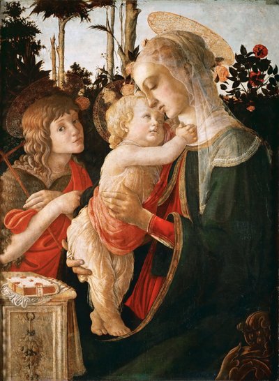 La Virgen y el Niño con el joven San Juan Bautista de Sandro Botticelli and workshop
