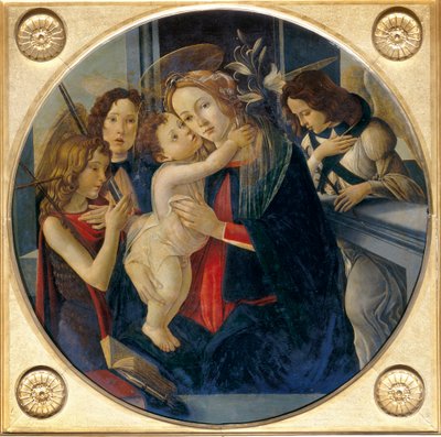 Madonna con Niño, joven San Juan Bautista y ángeles de Sandro and workshop Botticelli