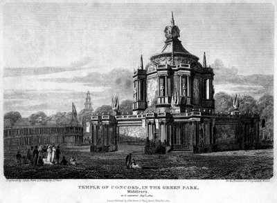 Templo de la Concordia, Green Park, Westminster, Londres, 1814 de Sands