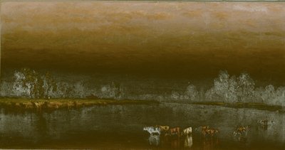 Vacas en un estanque al atardecer, 1860 de Sanford Robinson Gifford