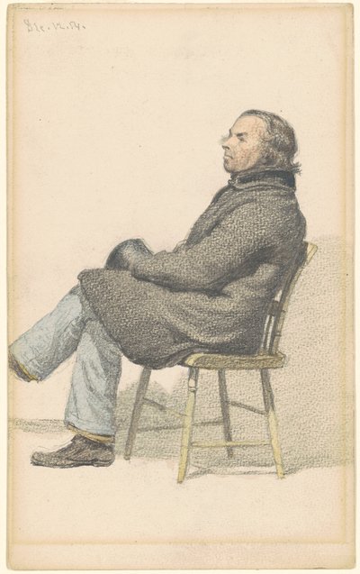 Hombre sentado en una silla Hitchcock de Sanford Robinson Gifford