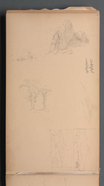 Cuaderno de bocetos, página 09: Montañas y rocas, 1859 de Sanford Robinson Gifford