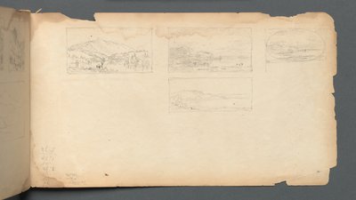 Cuaderno de bocetos, página 40: Paisaje de Maine de Sanford Robinson Gifford