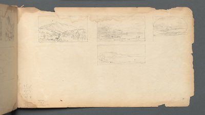 Cuaderno de bocetos, página 40: Paisaje de Maine de Sanford Robinson Gifford
