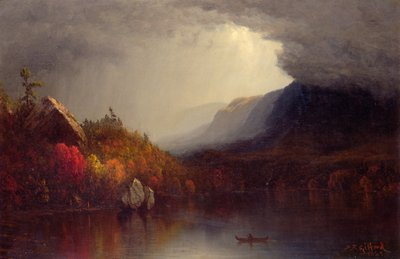 Estudio de una tormenta que se avecina en el lago George de Sanford Robinson Gifford