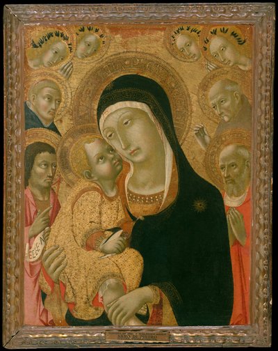 Madonna y el Niño con los santos Juan Bautista, Jerónimo, Pedro Mártir de Sano di Pietro